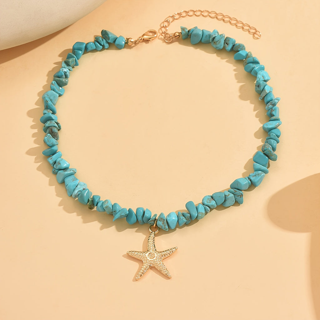Turquoise Starfish Choker