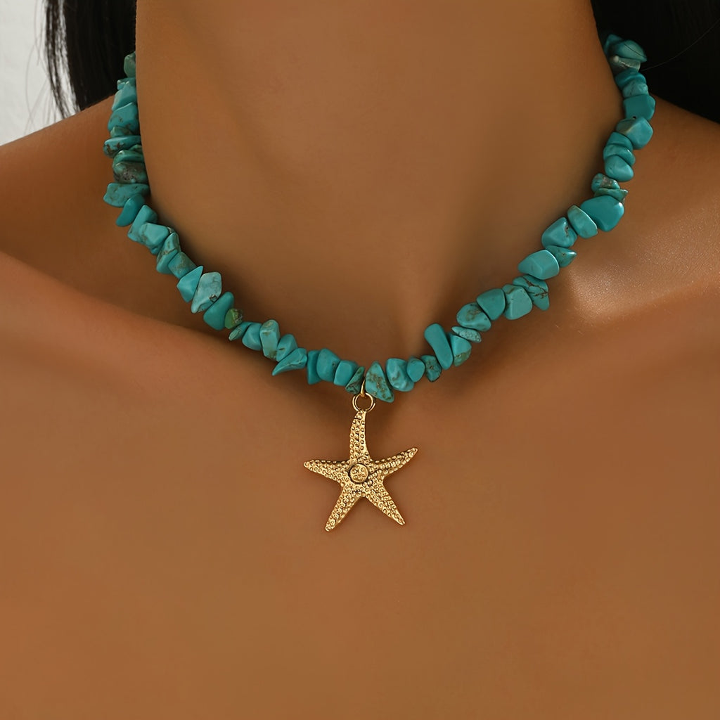 Turquoise Starfish Choker