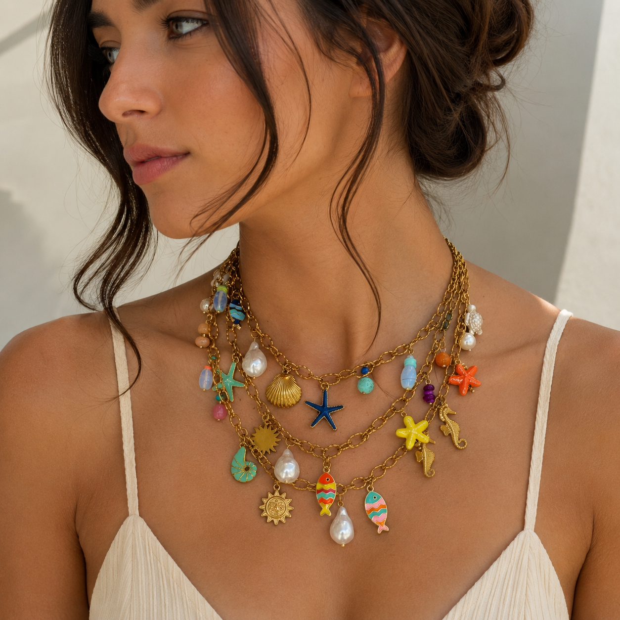 Ocean Charm Layered Necklace