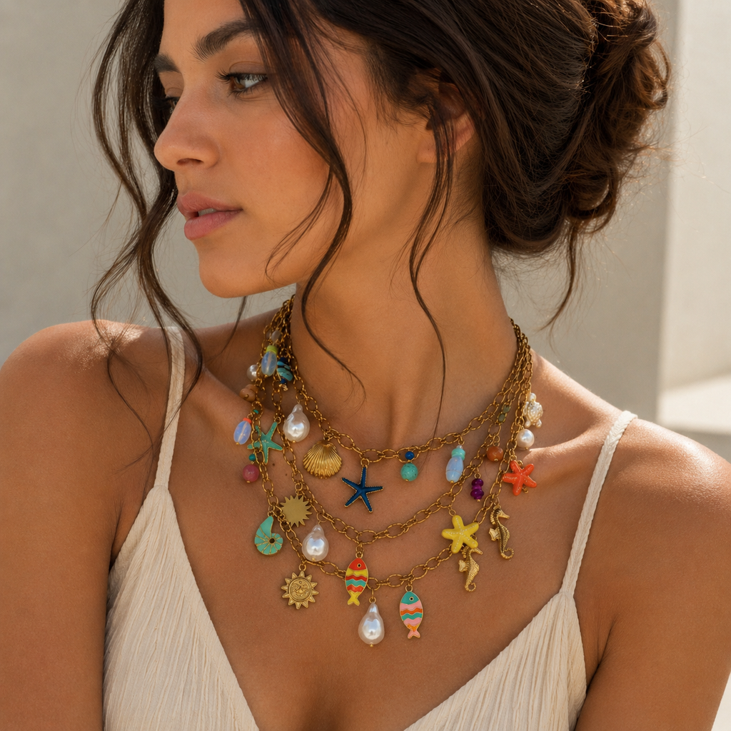 Ocean Charm Layered Necklace