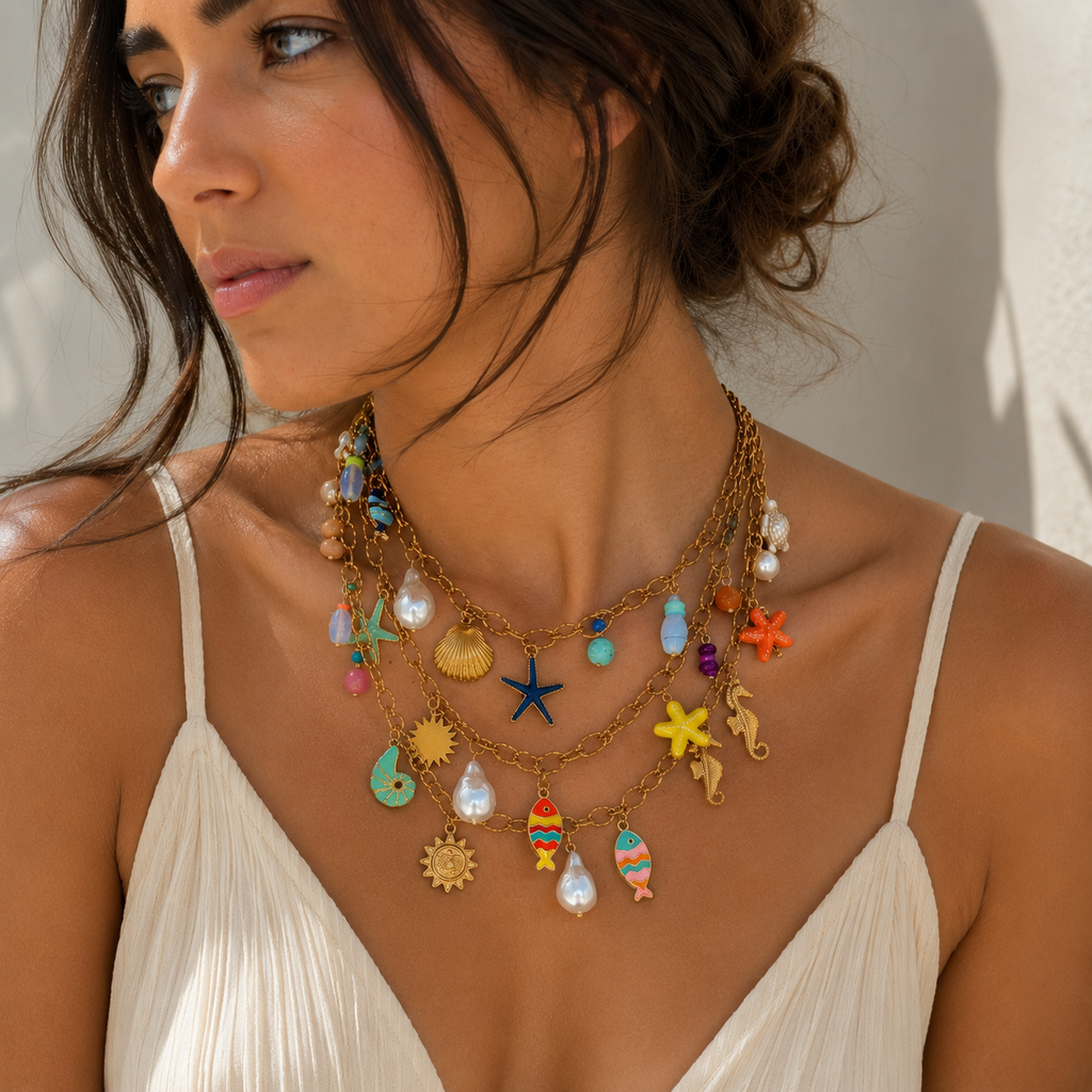 Ocean Charm Layered Necklace