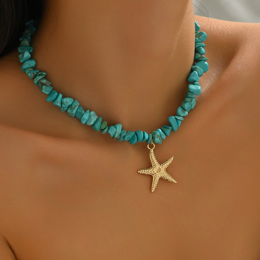 Turquoise Starfish Choker