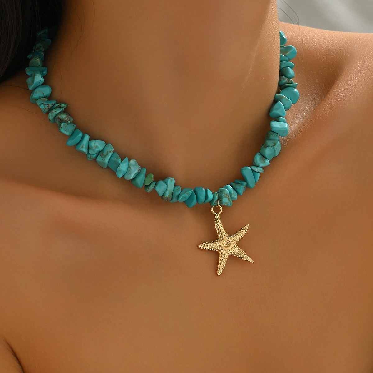 Turquoise Starfish Choker